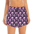 thumbnail image 2 of Daiia Skull Flower Pattern Women's 2 in 1 Running Shorts - Lightweight Athletic Workout Gym Yoga Shorts Liner with Phone Pockets-X-Large, 2 of 7
