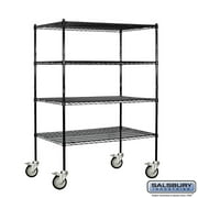 Salsbury Industries 9544M-BLK Wire Shelving - Mobile - 48 Inches Wide - 69 Inches High - 24 Inches Deep - Black