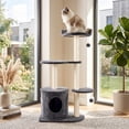 thumbnail image 2 of Gymax 43'' Cat Tree for Indoor Cats w/Condo Comfy Plush Perches Sisal Scratching Posts Gray, 2 of 10