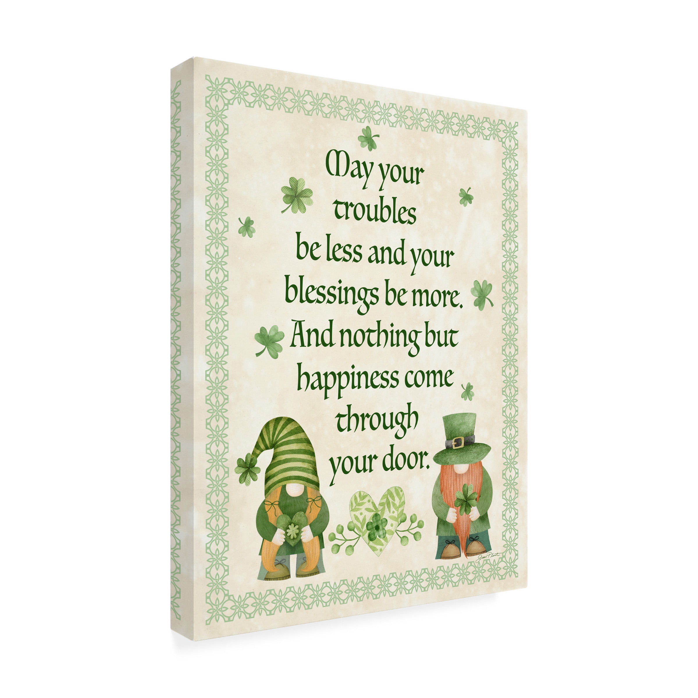 Canvas Wall Art - Jean Plout 'An Irish Blessing B' Wall Art for Living Room, Bedroom, or Office Décor by Trademark Fine Art - 18 x 24 Inches