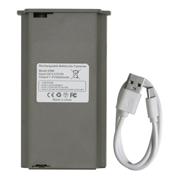 6000mAh EM6 Rechargeable Battery Pack For Tactacma Cellular Trail Camera X Gen 2.0 LTE ,X Gen 2.0, X, XB, X Pro,SK, TA-CT-XG2, TA-CT-SK, TA-TC-BOV1, A-CT-XP2