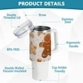 thumbnail image 4 of Gingerbread Man Cookies 40 oz Tumbler with Handle Insulated&nbsp;Travel Mug&nbsp;Lid Straw Leak Proof Steel Vacuum Water Bottles Glasses Fits in Car Cup Holder, 4 of 7
