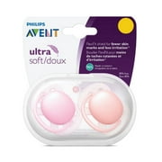 Philips Avent Ultra Soft BPA Free FlexiFit Shield for Fewer Skin Marks and Less Irritation Pacifier, 2 Count Pink/Peach 6-18m SCF212/23