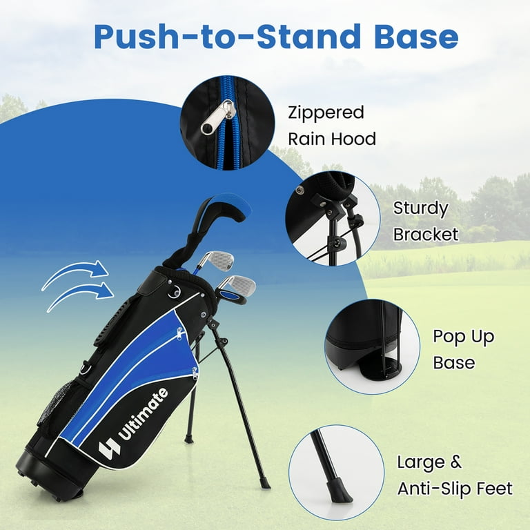 Gymax Youth Jr Beginner Golf Club Set, 28'' Portable Complete Set