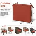thumbnail image 5 of Kimunuk Outdoor Chair Cushions set of 2, 18.5" x 16" Zipped Waterproof Outdoor Seat Cushions Couch Pads with Ties for Patio Furniture, Terra Red, 5 of 6
