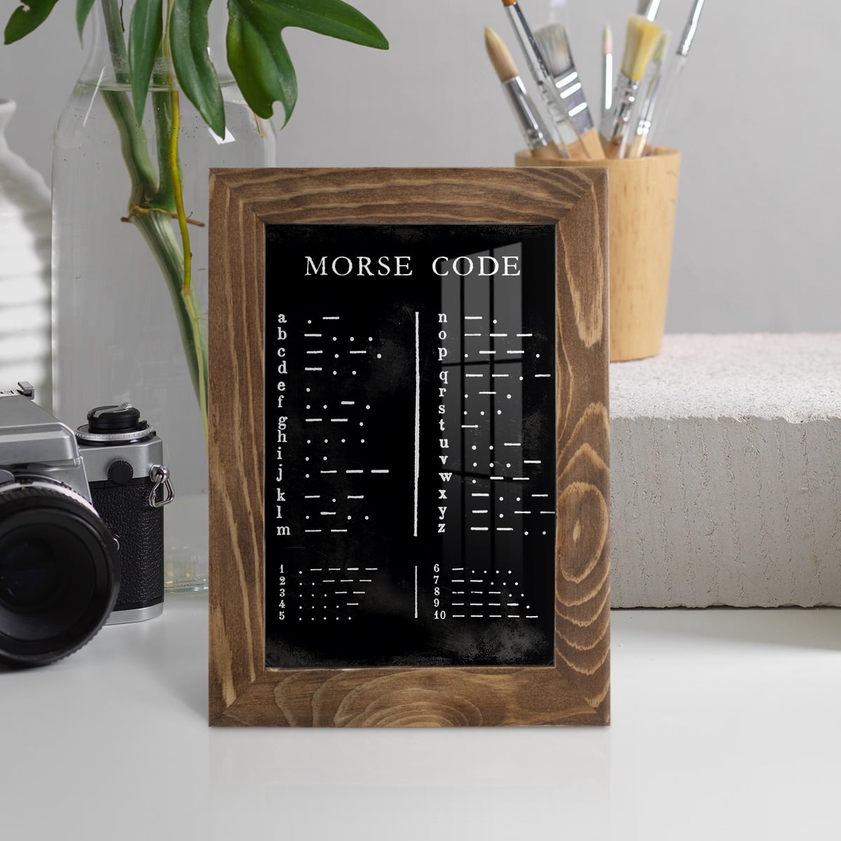 Morse Code Chart - Framed Print w/glass - Walnut