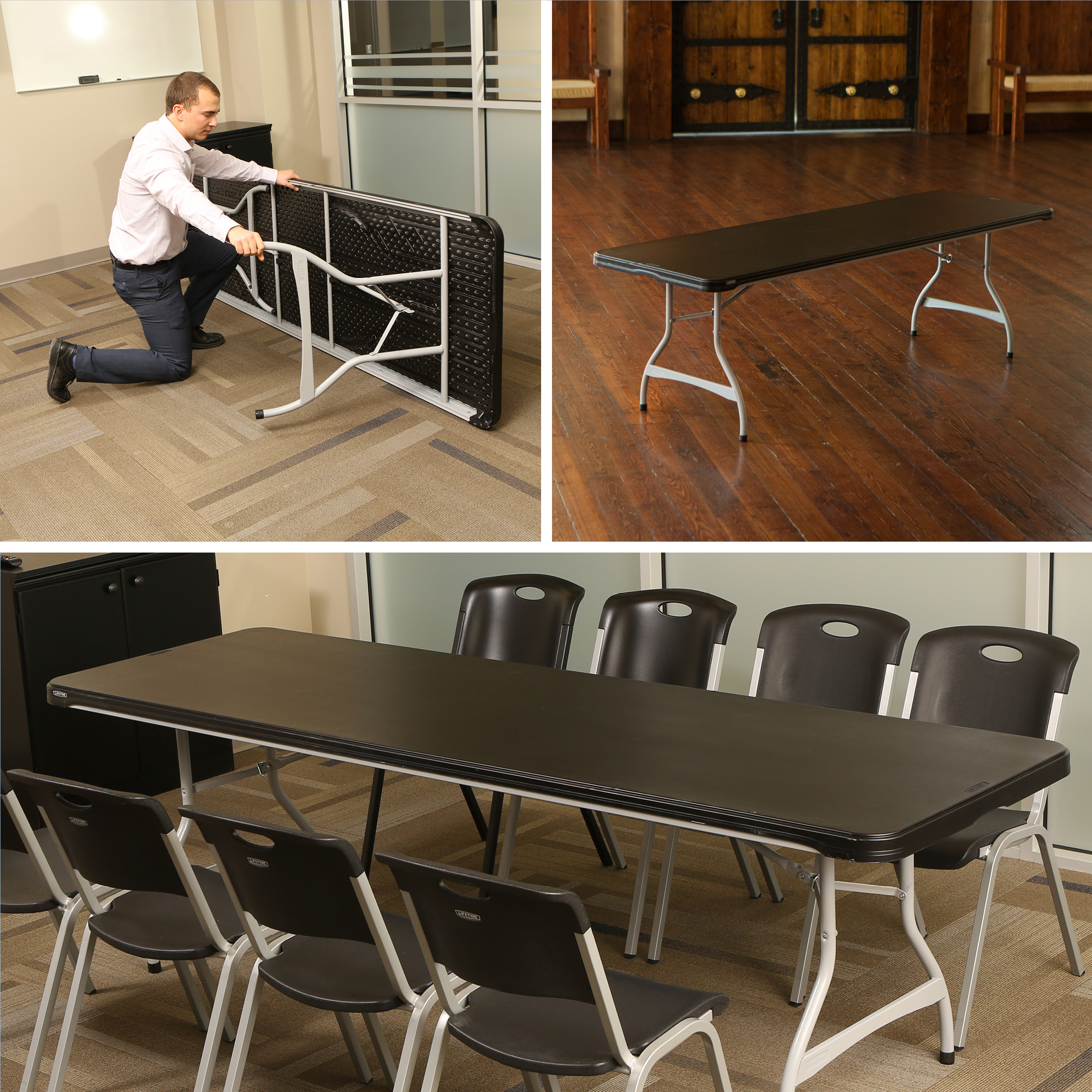 Lifetime 8-Foot Nesting Rectangle Table, Black photo 7