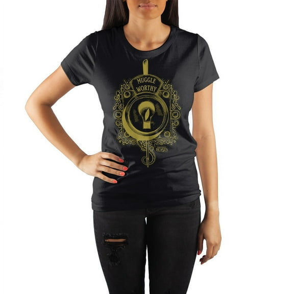 Fantastic Beasts Muggle Worthy Lock Women's Black Tee T-Shirt Shirt-Large