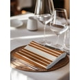 thumbnail image 6 of Burnt Orange Beige Striped Cloth Napkins Set of 8 Reusable Dinner Napkins, Modern Farmhouse Retro Lines Cocktail Napkin Washable Table Napkins for Wedding/Holiday Party/Baby Shower 20"x20", 6 of 7
