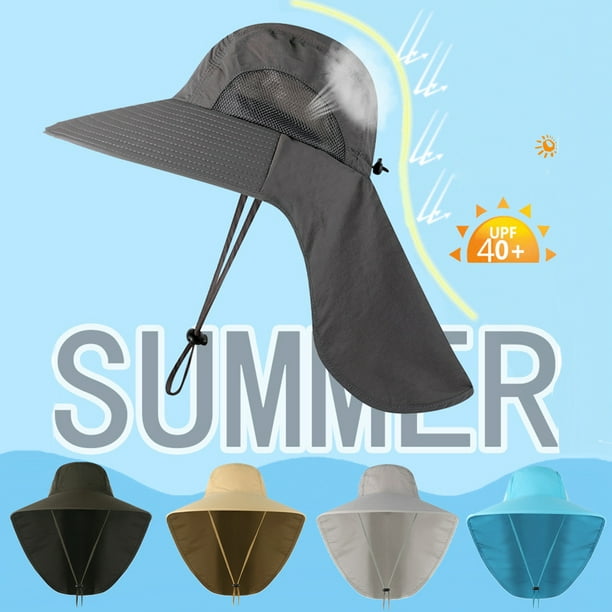 Flmtop Unisex UV Protection Cap Summer Outdoor Fishing Climbing Sun Hat  with Neck Flap 