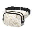 thumbnail image 2 of Honeii Elegant Gold Leaf Pattern Print Square Double Layer Waist Bag,Waist Belt Bag Fashion Fanny Women and Men,For Travel Running Hiking Walking, 2 of 9