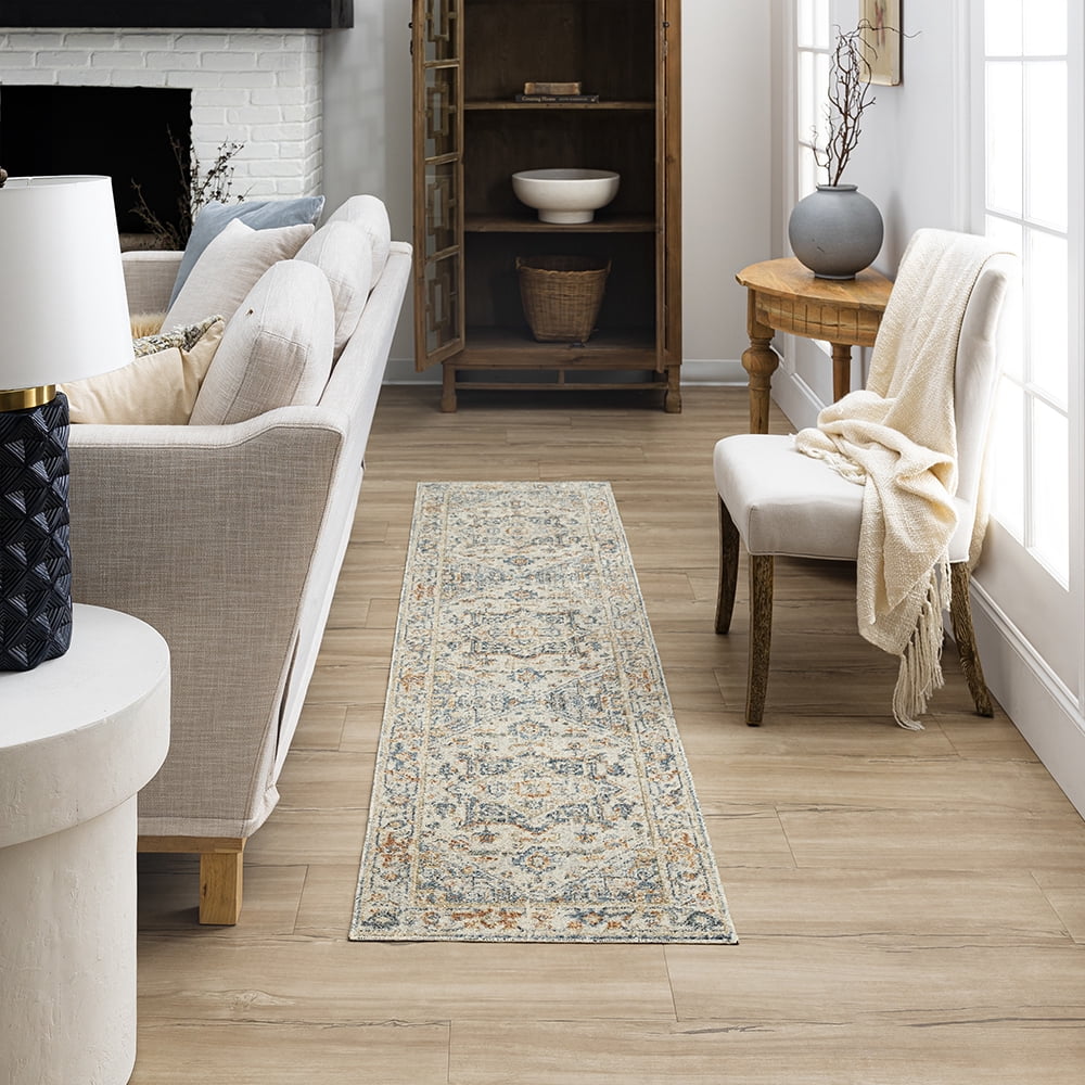 Mohawk Home Sultan Floral Indoor Polyester Runner Rug, Cream, 2' x 10'