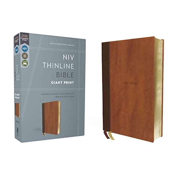 NIV, Giant Print Thinline Bible (Brown Leathersoft)