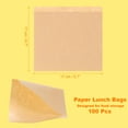 thumbnail image 2 of Uxcell 100Pcs Bolsas de Papel Kraft para Sándwich, 6.7 x 6.7 Pulgadas Bolsas de Papel para Galletas a Prueba de Grasa de Apertura Doble, Marrón, 2 of 6