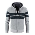 thumbnail image 6 of Zylarhe Men's Winter Long Sleeved Plus Velvet Hooded Sweater Cardigan Jacket Hoodie Zip up, 6 of 7