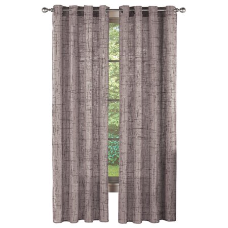 Faux Linen Modern Sheer Curtain Panel With Grommet Top Walmart Com