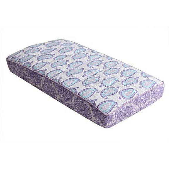 Bacati - Paisley Floral Quilted Changing Pad Cover (Lilac/Purple/Aqua Paisley)