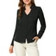 thumbnail image 5 of Camisa de botón de manga larga con cuello en V elegante para mujer INSPIRE CHIC XS negra, 5 of 7