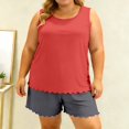 thumbnail image 2 of MEICHEN Lounge Set for Women Ruffled Edge Pajama Set Summer Lightweight Loose Tank Top Shorts Loungewear Plus Size Women's Essentials Fashion Sleepwear, 2 of 4
