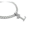 thumbnail image 2 of iJewelry2 Kings and Queens Crowned Initial Letter L Crystals Pendant Silver-tone Cuban Linked Chain Necklace, 2 of 3