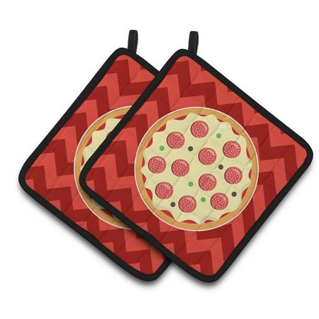 Caroline's Treasures Large Pizza Pair of Pot Holders