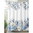 thumbnail image 4 of Blue Christmas Poinsettia Shower Curtain, Winter Eucalyptus Leaves Shower Curtains Set with Hooks, Waterproof Fabric Bathroom Curtains Decor Home Accessories,Stall 36 X 72 Inch, 4 of 7