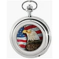 thumbnail image 3 of American Bald Eagle Colorized JFK Half Dollar Silver Toned Pocket Watch, 3 of 4