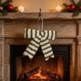 thumbnail image 6 of Dongrere Christmas Tree Bow Decor Plush Hanging Ornament Striped Bow for Window Tree Gift Farmhouse Winter Holiday Decor, C, 6 of 6