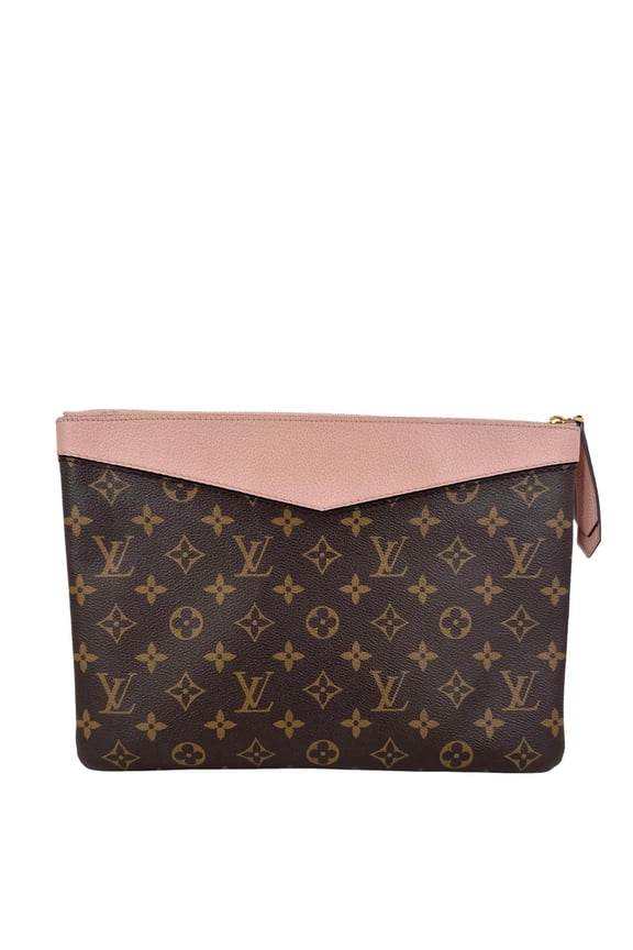 Pre-Owned Louis Vuitton Daily Pouch Monogram Canvas Clutch Pink