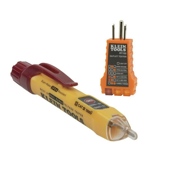 Klein Tools NCVT2PKIT 12-1000V Dual-Range NCVT with Receptacle Tester Electrical Test Kit