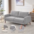 thumbnail image 3 of LONTAI 70.08" W Loveseat Sofa, Mid Century Modern Love Seat Couches for Living Room, Upholstered Sofa Couch for Bedroom, Soft Love Seats Furniture, Grey, 3 of 9