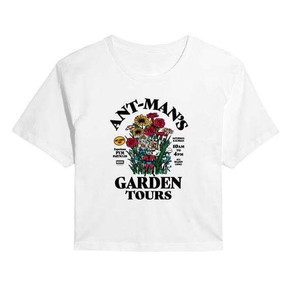 Marvel - Antman Garden Tours - Juniors Cropped Short Sleeve Graphic T-Shirt