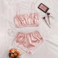 thumbnail image 3 of Plus Size Pajamas New Women's Satin Pajamas Women Cami Tops Short Pants Pjs Set Lace Underwear Nightwear Sleepwear for Home Womens Pajama Pants Pinky L New, 3 of 9