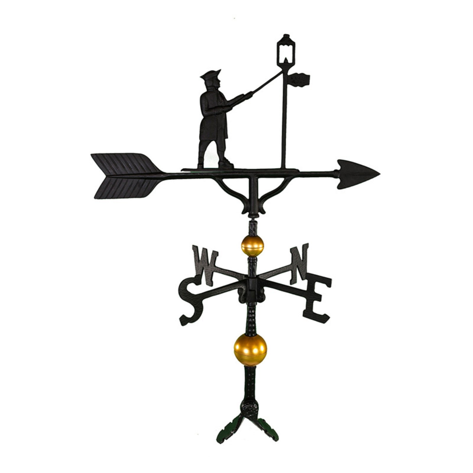 Deluxe Black Lamplighter Weathervane 32 in. by Montague Metal Products