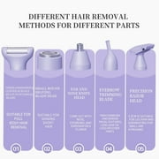 JUUTREN 5-in-1 Electric Razor & Shaver for Women, Painless Hair Remover & Epilator with LED Display, Rechargeable Cordless Bikini Hair Trimmer for Face, Legs, Underarms, Eyebrows & Body