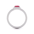 thumbnail image 3 of Round and Princess Cut Natural Ruby Gemstone Ring in 14K White Gold (Size: 6), 3 of 6