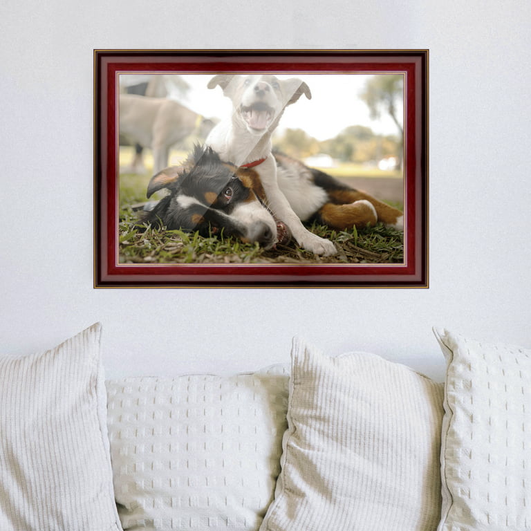 30x40 Brown with Gold Real Wood Picture Frame Width 1.5 inches | Interior  Frame Depth 0.5 inches 