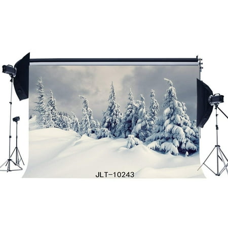 Image of ABPHOTO 7x5ft Photography Backdrops Christmas Rural Christmas Tree Heavy Snow Scene Seamless Newborn Baby Children Toddlers Adults Merry Christmas Portraits Photo