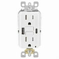 thumbnail image 2 of Leviton 3016780, 15A 125V White GFCI Outlet & USB Charger, 2 of 5