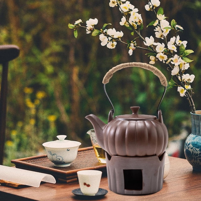 Tetera de interior con base más cálida, tetera de cerámica de 13, teteras personales para Picnic, regalos del Día de San Valentín, hogar al aire perfecl Tetera
