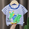 thumbnail image 4 of TOWED22 Toddler Boy Shirts Baby Kids Short Sleeve T-Shirt Graphic Tee Funny Letters Print Cotton Tops 2T-8 Years(Sky Blue,100), 4 of 4
