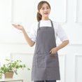 thumbnail image 2 of Cocina Delantal Canvas Funda protectora impermeable Simple Tareas domésticas Delantales Trabajar Ropa de trabajo con bolsillo para restaurante Cafetería Green Green Noticed HA011665-06, 2 of 7