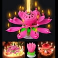 thumbnail image 5 of LAICAIW 4PCS Set Music Birthday Candle Two Layers with 14 Small Candles Musical Lotus Rotating Happy Birthday Flower Candle (White), 5 of 5