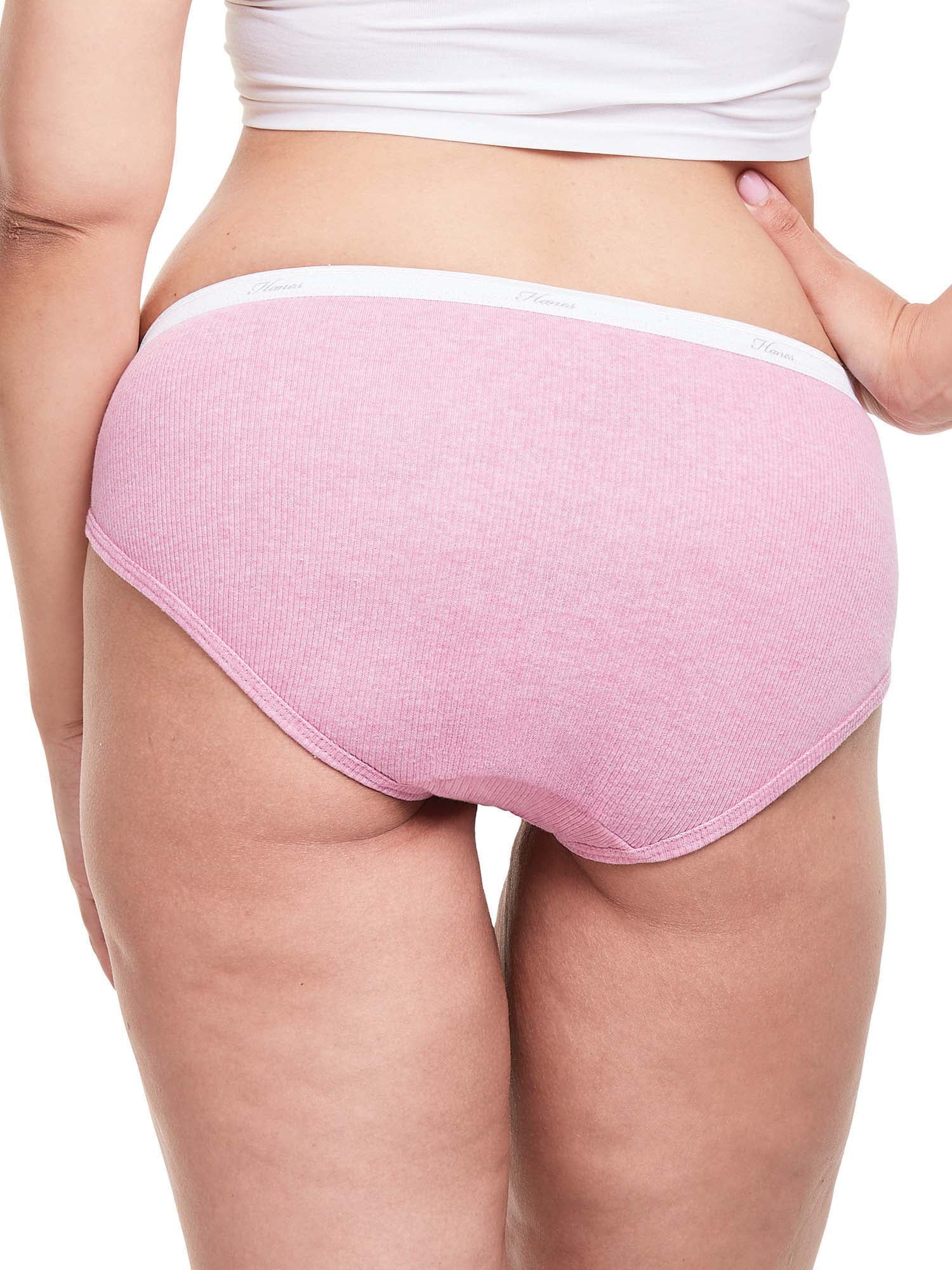 Hanes Women's Originals Seamless Stretchy Ribbed Boyfit Panties Pack,  Assorted Colors, 6-Pack, Goldie/White/Gumball Pink at  Women's  Clothing store