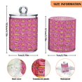 thumbnail image 5 of Yayeee 4 Pack Qtip Holder Bathroom Cotton Swab Canister with Lid Clear Dispenser Set, Pink Doughnuts, 5 of 6