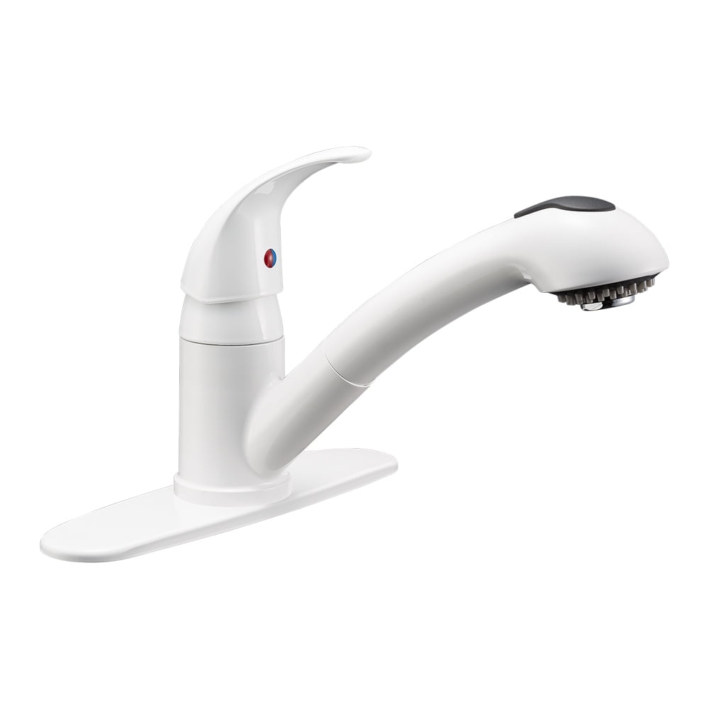 Dura Faucet Designer Pull-Out RV Kitchen Faucet - White