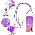 thumbnail image 5 of case for Xiaomi Redmi Note 10 Pro Cute Case with Strap Crossbody Gradient Quicksand Bling Sparkle Flowing Liquid Floating with Neck Cord Lanyard Strap Case for Redmi Note 10 Pro Max LSGS Pink Mauve, 5 of 14