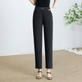 thumbnail image 5 of Olyvenn Stylish Women Casual Straight Pants for Spring-Fall Ankle-Length Pants Office Ladies Elastic Waist Dress Pants Black XXL, 5 of 5