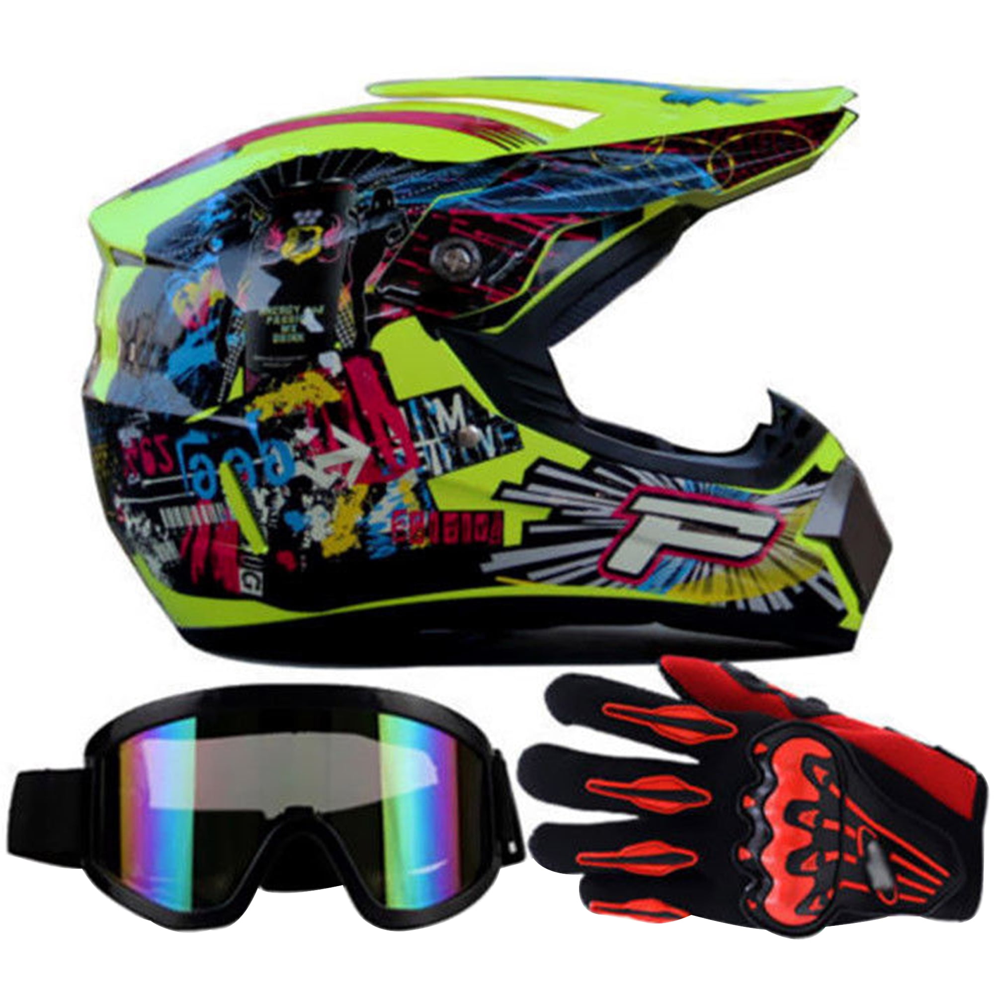 motocross helmet with goggles