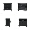 thumbnail image 6 of Tina's Home Farmhouse Black Soild wood End Tables with Charging Station, 3 Drawer Side Table with Pull-Out Tray for Living Room, Small Spaces, 6 of 7